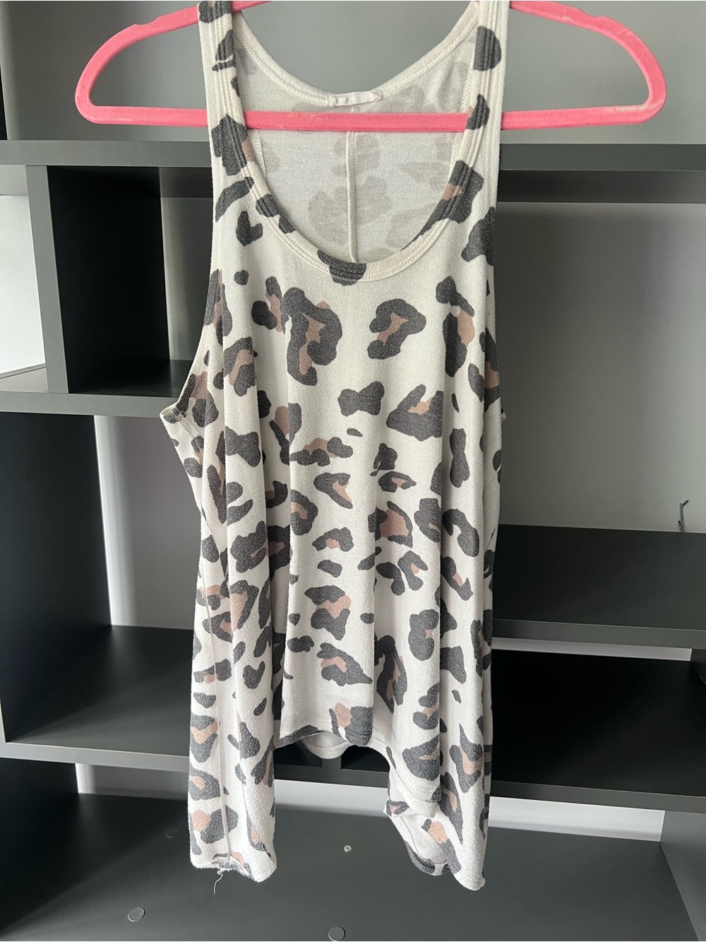 Leopard-Print Racerback Tank Top - Cream & Brown